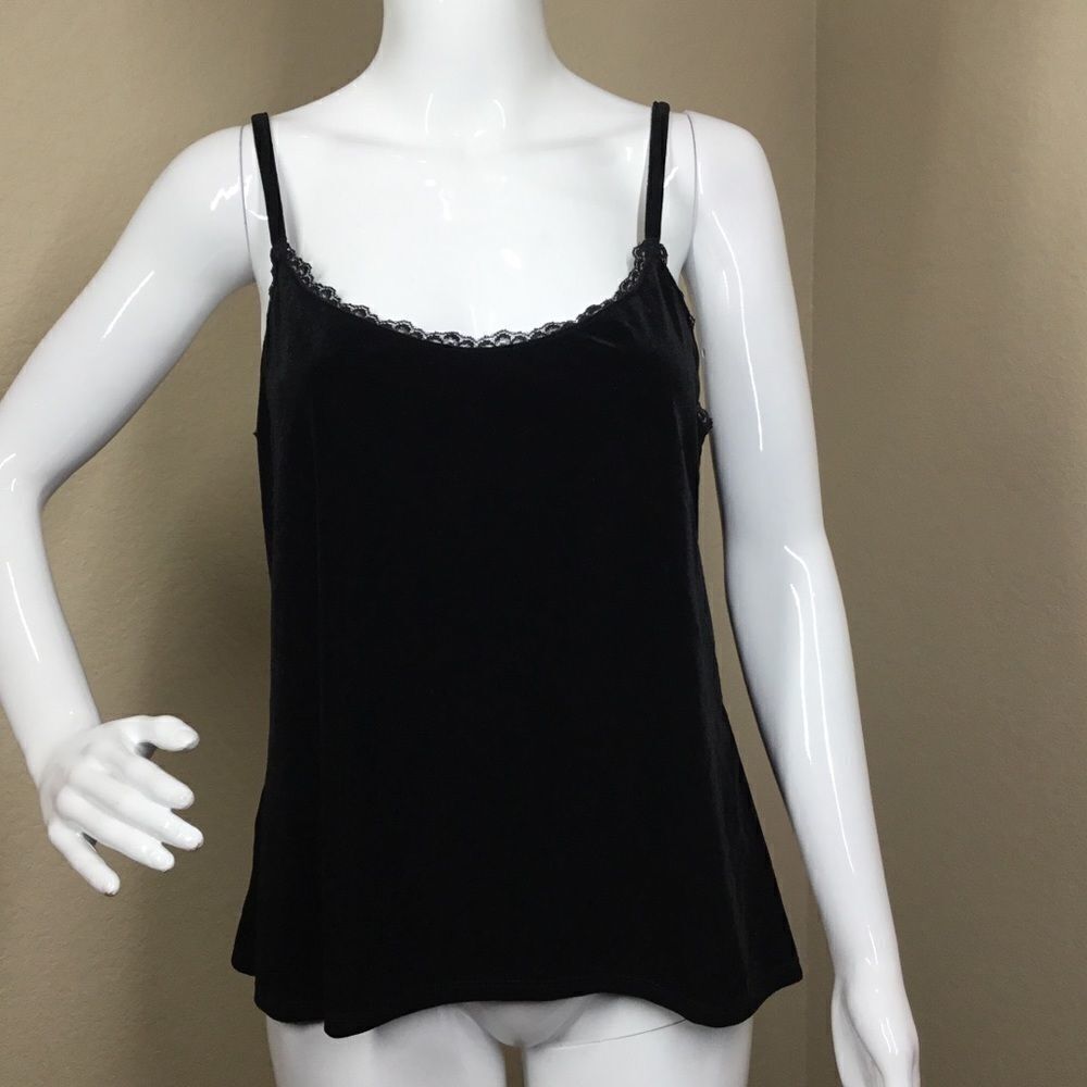 Ultra Flirt Lace Scoop Neck Velour Tank Top (C1)